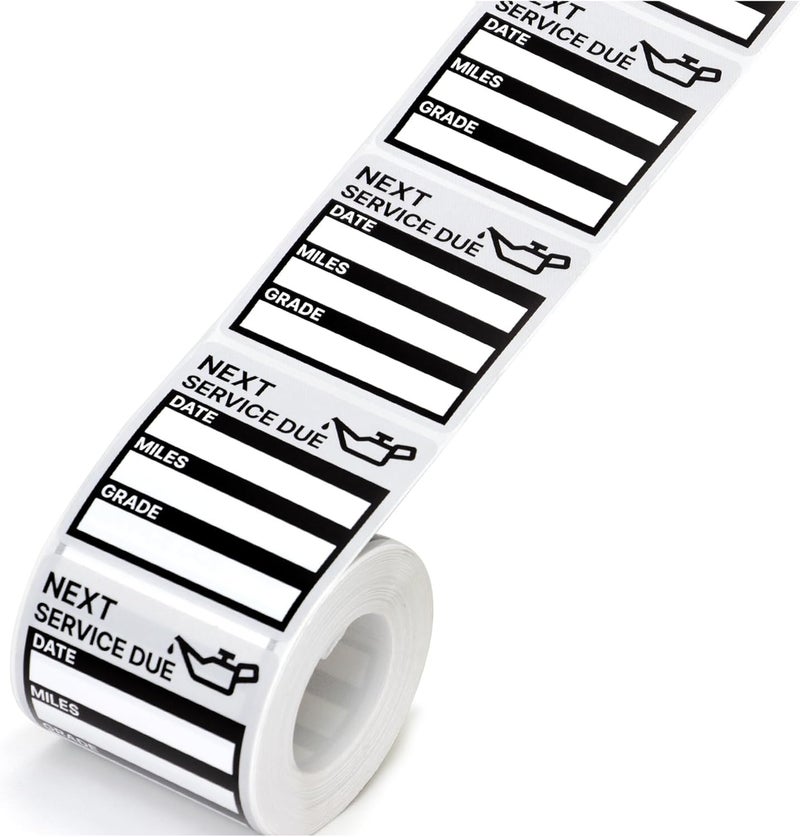 GUEER for Oil Change Stickers 900 Pcs 2”x 2” Service Black Stickers, Next Service Due Reminder Sticker Labels, Easy to Write on, Easy to Peel with No Residue - Image 2